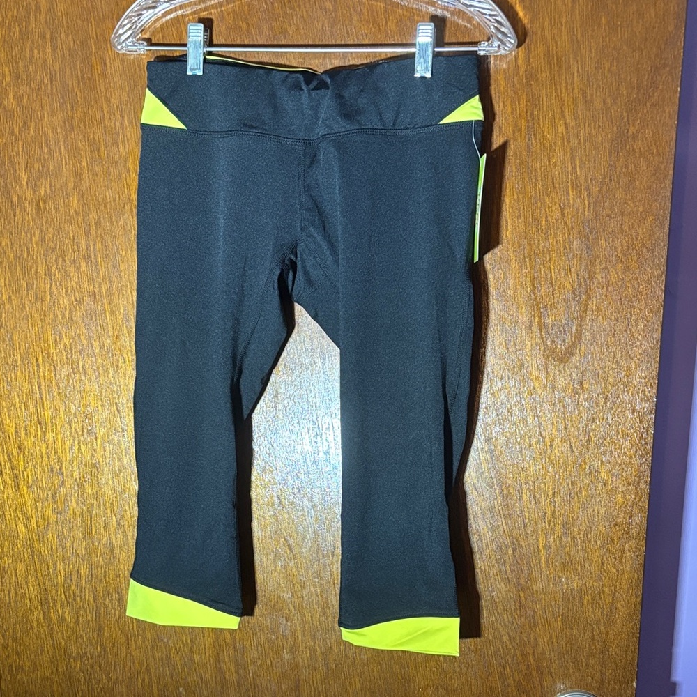 W Sport Black and Yellow Capris
